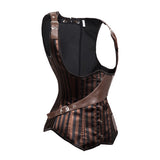 Steampunk Pocket Inclined Buckle Brocade Underbust Corset