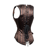 Steampunk Pocket Inclined Buckle Brocade Underbust Corset