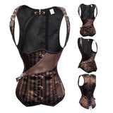 Steampunk Pocket Inclined Buckle Brocade Underbust Corset