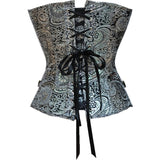 Steampunk Retro Goth Silver Body Buckle Up Corset