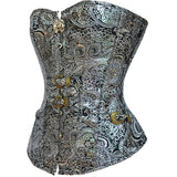 Steampunk Retro Goth Silver Body Buckle Up Corset