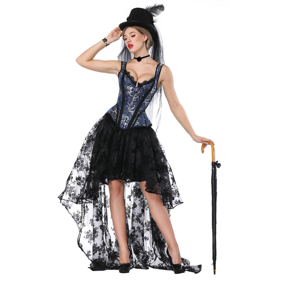 Steampunk Victorian Gothic Overbust Corset Skirt Set