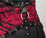 Straps Halter Steampunk Leather Brocade Underbust Gothic Corset