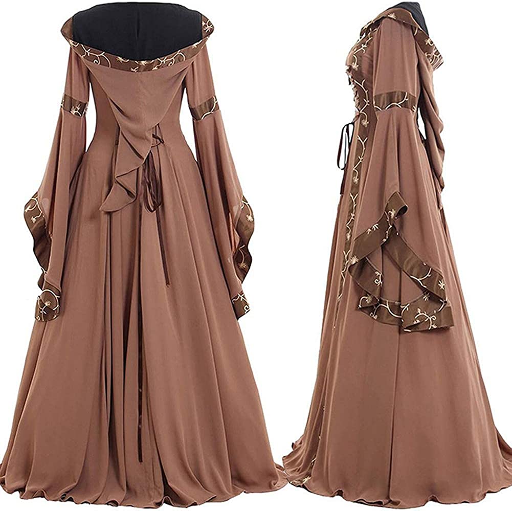 Victorian Witch Halloween Costume for Women Vampire Medieval Renaissance Dress