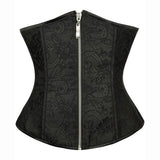 Vintage Sexy Zipper Brocade Cosplay Hourglass Underbust Corsets