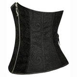 Vintage Sexy Zipper Brocade Cosplay Hourglass Underbust Corsets