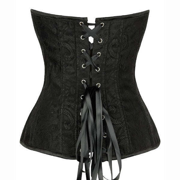 Vintage Sexy Zipper Brocade Cosplay Hourglass Underbust Corsets