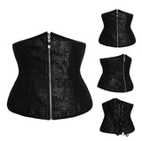 Vintage Sexy Zipper Brocade Cosplay Hourglass Underbust Corsets