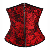 Vintage Sexy Zipper Brocade Cosplay Hourglass Underbust Corsets