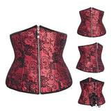 Vintage Sexy Zipper Brocade Cosplay Hourglass Underbust Corsets