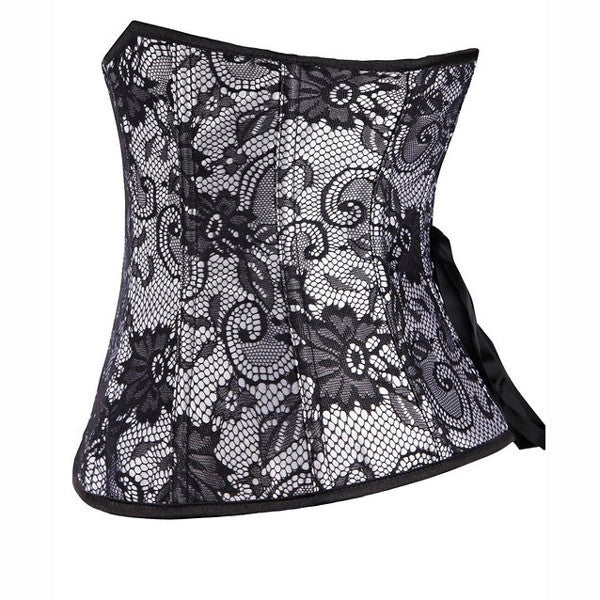 Vintage Sexy Zipper Brocade Cosplay Hourglass Underbust Corsets