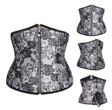 Vintage Sexy Zipper Brocade Cosplay Hourglass Underbust Corsets