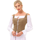 Women Pirate Renaissance Vest Cosplay Costume Peasant Bodice