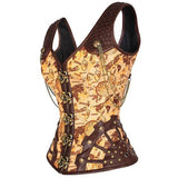 Women's Gothic Steampunk Overbust Corsets with Chains