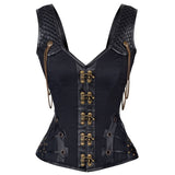 Women's Gothic Steampunk Overbust Corsets with Chains