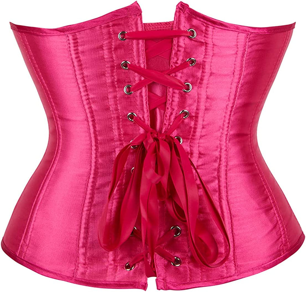 Women's Lace Up Boned Underbust Waist Trainer Corset 