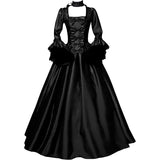 Women's Long Sleeve Medieval Dress Floor Length Cosplay Dress