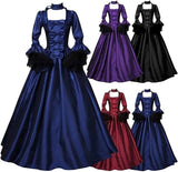 Women's Long Sleeve Medieval Dress Floor Length Cosplay Dress