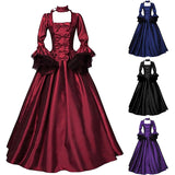 Women's Long Sleeve Medieval Dress Floor Length Cosplay Dress