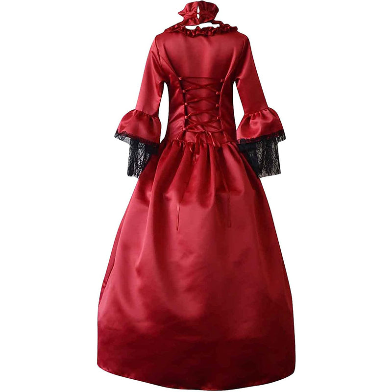 Women's Long Sleeve Medieval Dress Floor Length Cosplay Dress