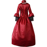 Women's Long Sleeve Medieval Dress Floor Length Cosplay Dress