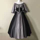 Women's Medieval Corset Gothic Renaissance Sleeve Ball Gown Costume