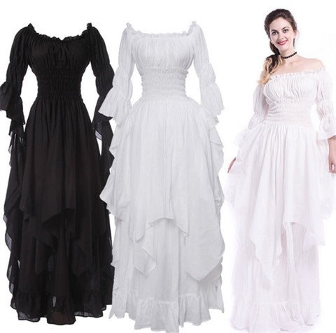 Women's Victorian Renaissance Costume Witch Medieval Wedding Dress