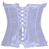 Women's Lace Trim Underwire Cups Overbust Wedding Corset