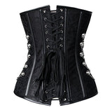 Victorian Steampunk Lace Up Brocade Corset with Chains