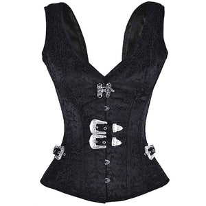 Women's Steampunk Rock Retro Spiral Steel Boned Vest Corset