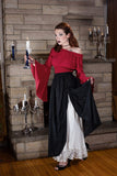 Women's Renaissance Gothic Blouse Bell Ruffle Off Shoulder Boho Corset Costume