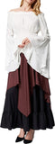Women's Renaissance Gothic Blouse Bell Ruffle Off Shoulder Boho Corset Costume
