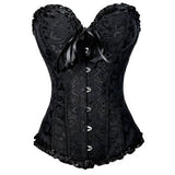 Womens Fashion Satin Classic Sweetheart Brocade Overbust Corset