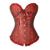 Womens Fashion Satin Classic Sweetheart Brocade Overbust Corset