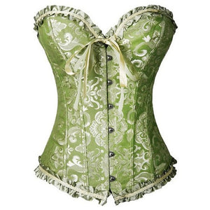 Womens Fashion Satin Classic Sweetheart Brocade Overbust Corset