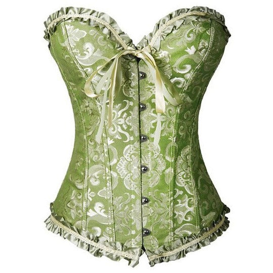 Womens Fashion Satin Classic Sweetheart Brocade Overbust Corset