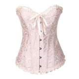 Womens Fashion Satin Classic Sweetheart Brocade Overbust Corset