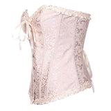 Womens Fashion Satin Classic Sweetheart Brocade Overbust Corset