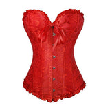 Womens Fashion Satin Classic Sweetheart Brocade Overbust Corset