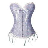 Womens Fashion Satin Classic Sweetheart Brocade Overbust Corset