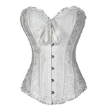 Womens Fashion Satin Classic Sweetheart Brocade Overbust Corset