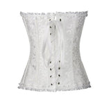 Womens Fashion Satin Classic Sweetheart Brocade Overbust Corset