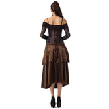 Brocade Underbust Corset Steampunk Costume With Skirt