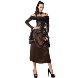 Brocade Underbust Corset Steampunk Costume With Skirt