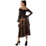 Brocade Underbust Corset Steampunk Costume With Skirt