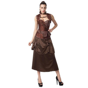 Plus Size Corsets Gothic Victorian Steampunk Costumes Outfits with Skirt