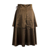 Brown Overbust Corset Steampunk Costume Clothing with Skirt